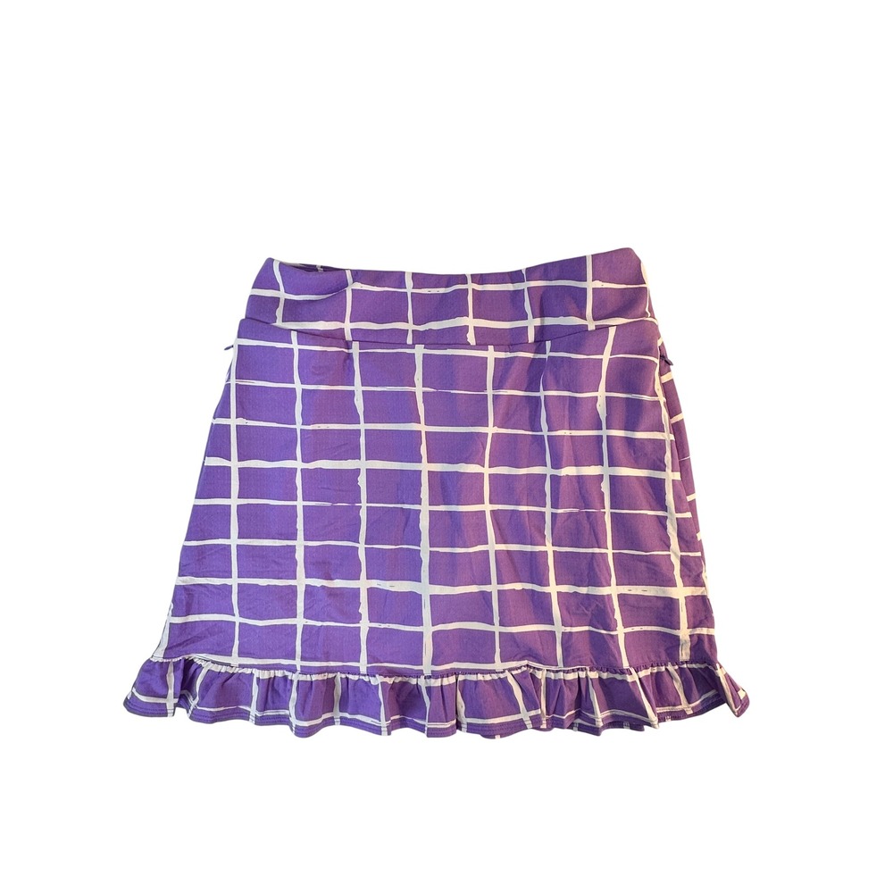 IBKUL Ruffle Trim Skort Size S Cordova Lavender Purple White UPF 50‎ Golf NEW